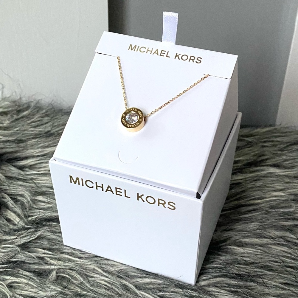 LAST ONE ‼️ NWT authentic MK gold tone stone pendant - Picture 3 of 5